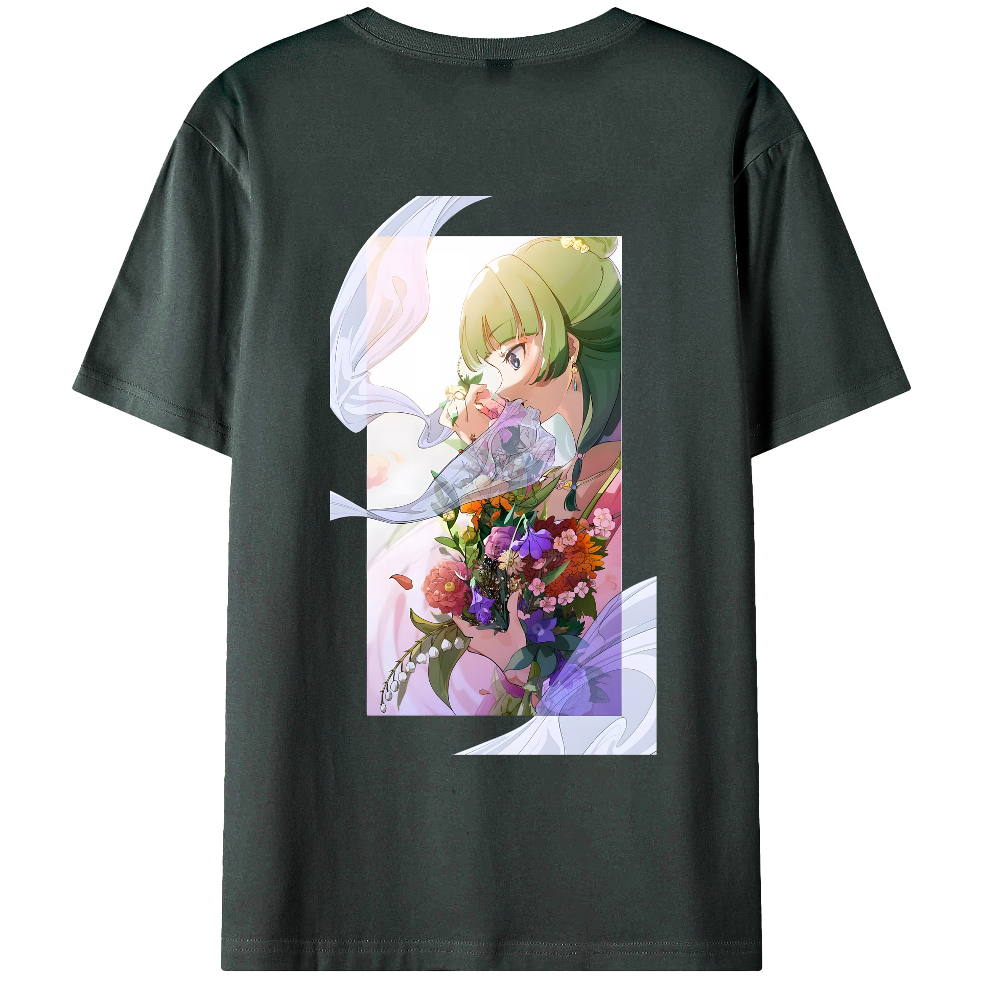 （画像用） 薬屋のひとりごと The Apothecary Diaries 綿100％ メンズ半袖Tシャツ（バックプリント） 通気性